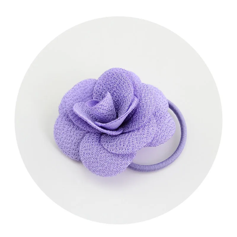 

13pcs/lot Artificial Flower Ponytail Holder Women Gum Rubber Elastic Hair Bands DIY Camellia Rose Girls Hair Accessories