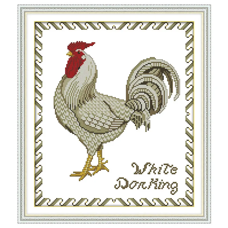 The White Cock Patterns Counted Cross Stitch 11 14CT Sets Wholesale Chinese Cross-stitch Kits Embroidery Needlework | Дом и сад