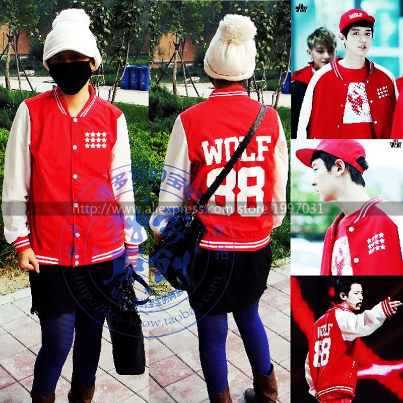 KPOP EXO WOLF 88 LUHAN TAO KAI KRIS BAEKHYUN CHANYEOL CHEN SOHU SEHUN XIUMIN Стильная хлопковая флисовая