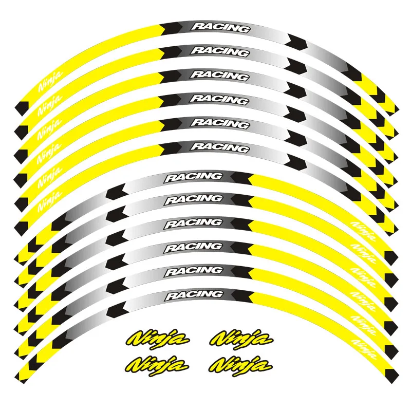 Мотоцикл клей Эмблема колеса светоотражающие наклейки обод для Kawasaki NINJA250 NINJA300
