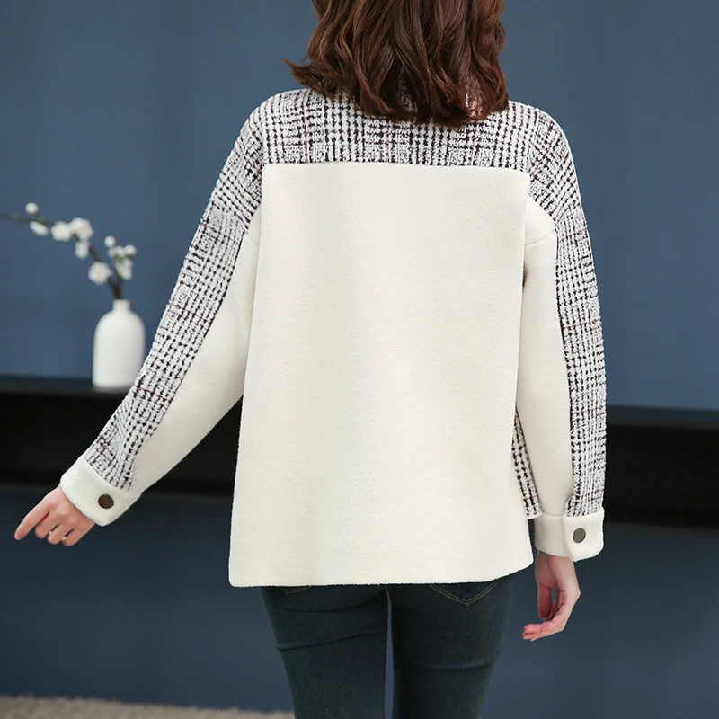 3XL брендовая куртка пальто Осень-зима женское короткое новинка OL Commuter хит цветная