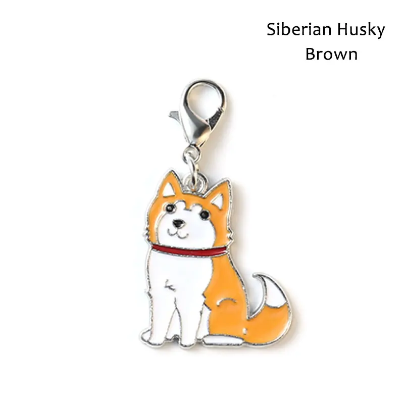 Siberian Husky Brown Металлическая бирка для собаки в форме собаки, ошейник для собаки далматинца, украшение для собаки, подвеска, подвесной декоративный брелок, Аксессуары для кошек - Цвет: Siberian Husky Brown