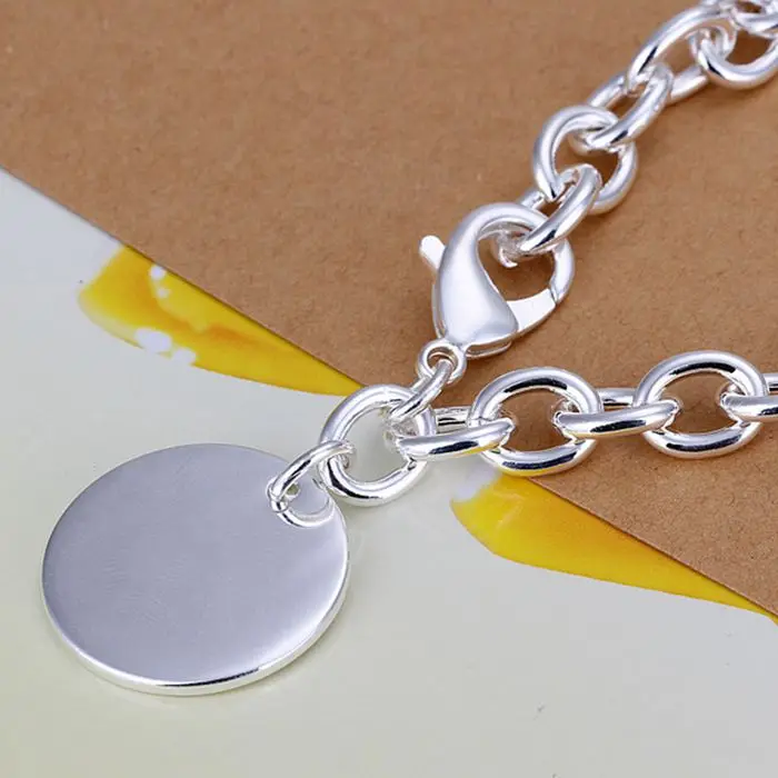 Бесплатная Доставка оптом Серебристый браслет 925 мода посеребренные ювелирные