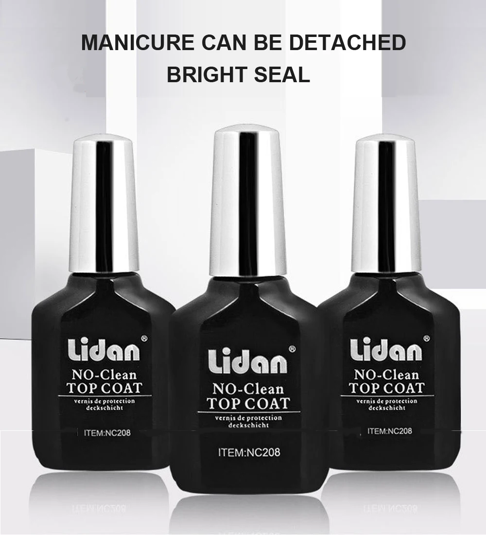 LIDAN NC208 15 мл без чистый верх лак для ногтей прозрачный дизайн ногтей