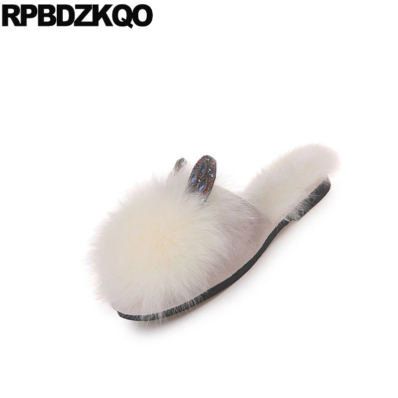 Модные женские туфли на плоской подошве обувь 2018 для женщин с натуральным мехом