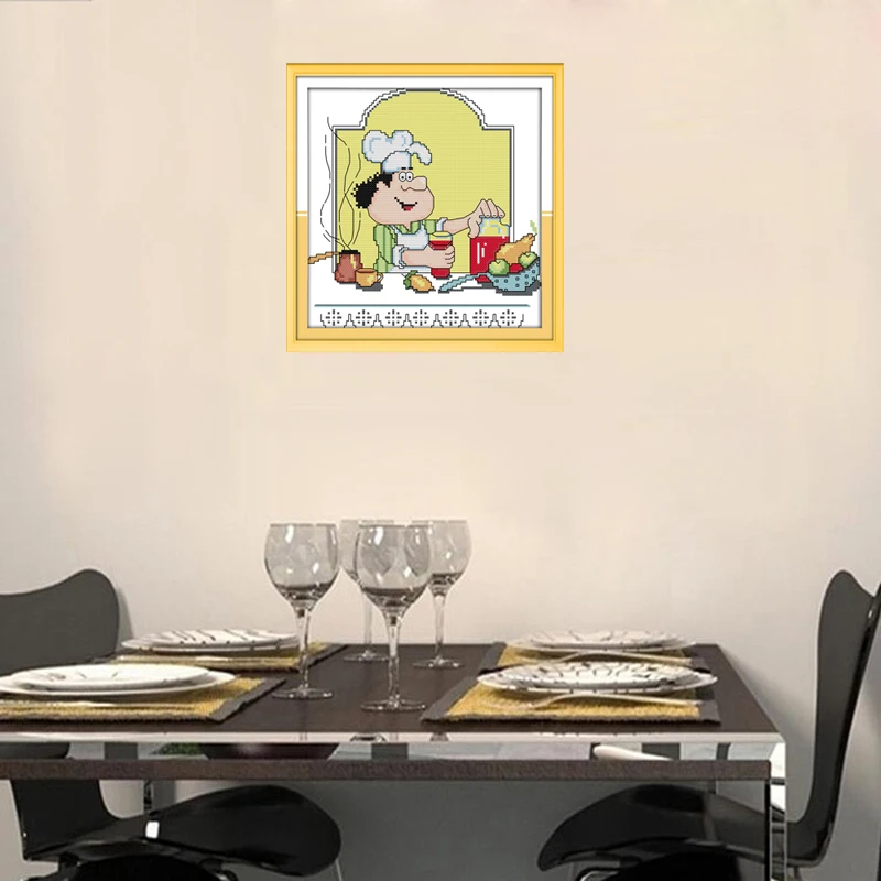 Joy Sunday Humor Chef Серия Холст DMC Счетный Китайский Набор для вышивки крестом Набор для вышивки рукоделие