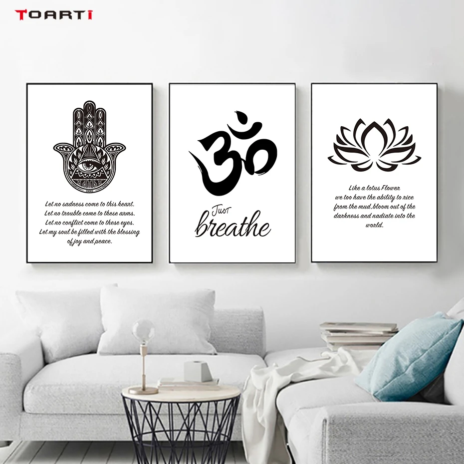 Исламские постеры с цитатами на лотосе на холсте для украшения стены в гостиной, спальне, домашнем оформлении, современные художественные картины.