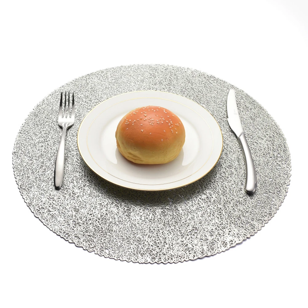 Коврик для стола из ПВХ, круглый коврик для кухонного стола, рождественское моделирование, растение, пальмовый Золотой лист, декоративная подставка для стола, подставки для домашнего декора