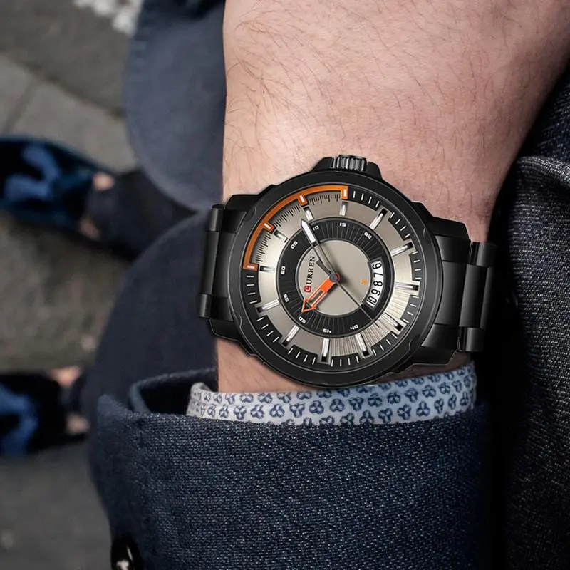 Мужские часы лучший бренд класса люкс день дата светящаяся мужские черные