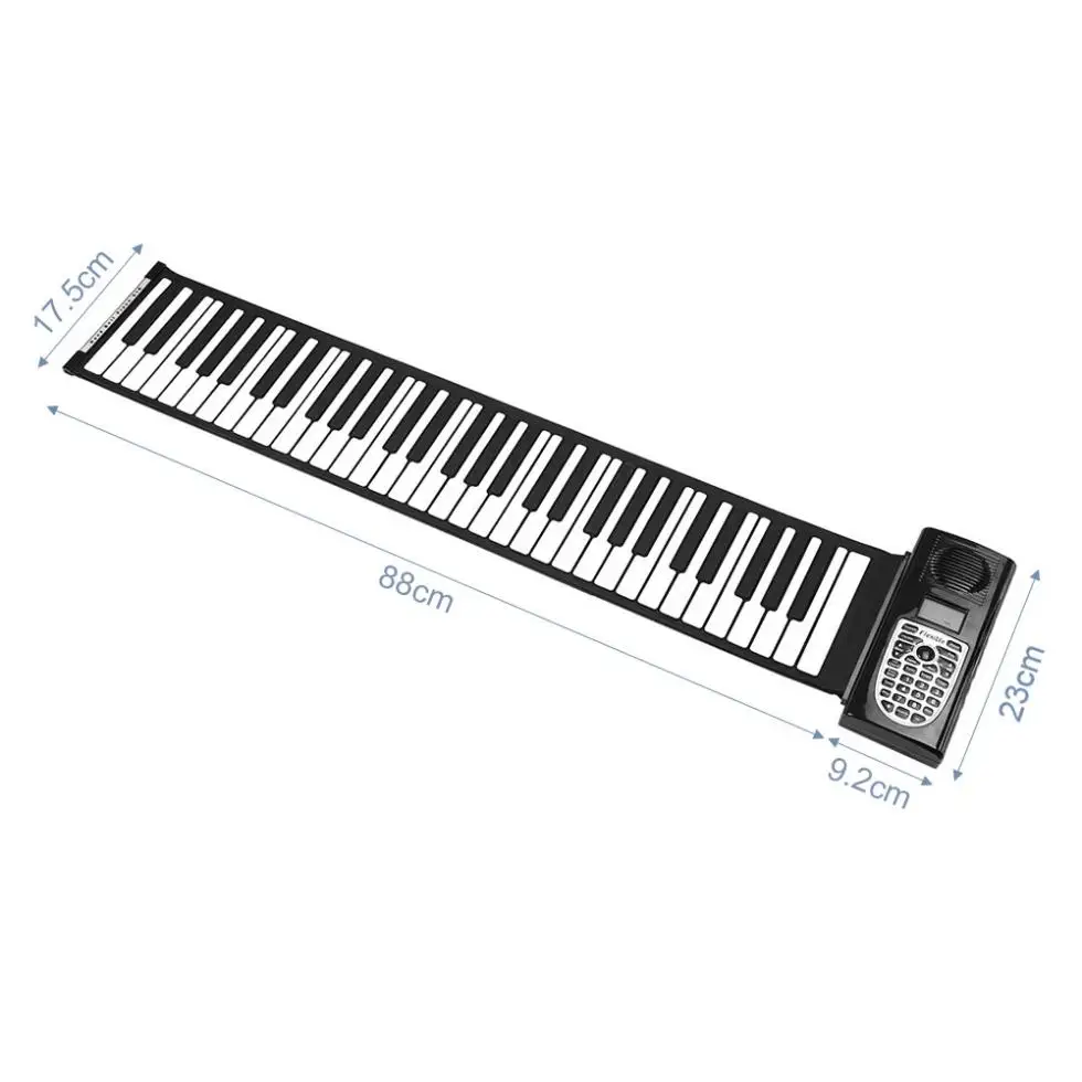 61 Ключ 128 тонов USB MIDI выход рулонный пианино электронный портативный силиконовый гибкий клавиатура орган встроенный динамик
