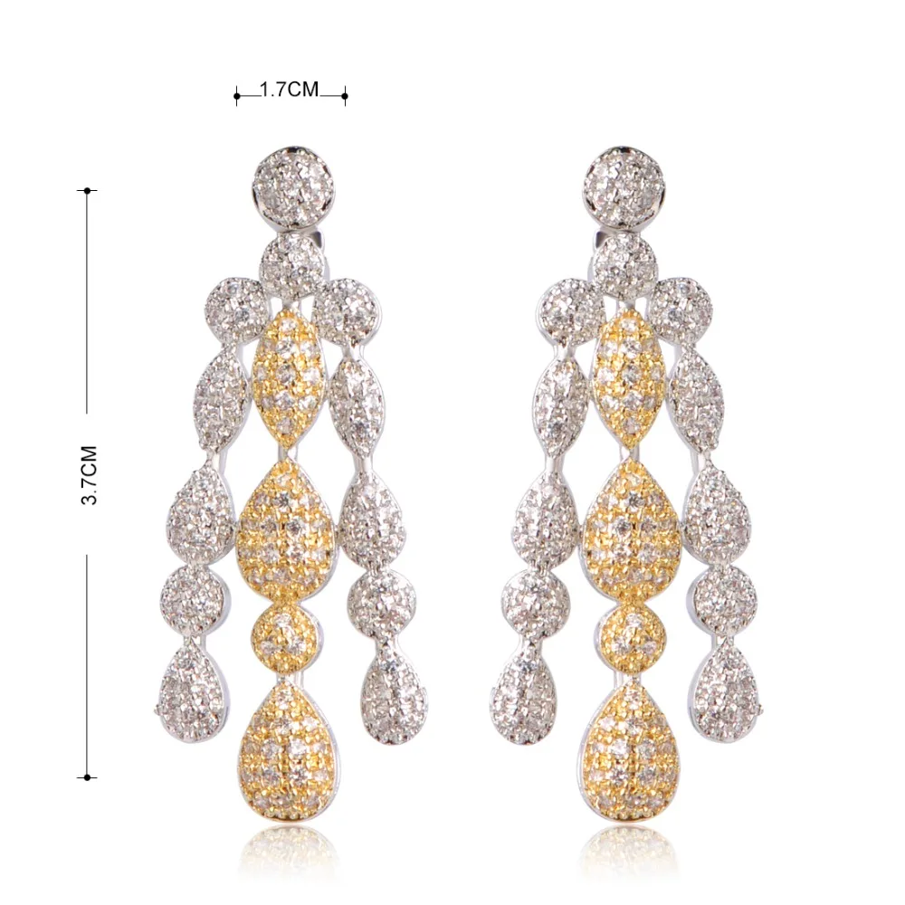 Роскошные свадебные наборы ювелирных изделий для женщин Свадебные три цвета