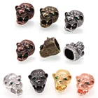 Леопардовые бусины с микрозакрепкой, бусины из чистого кубического циркония, антикварные медные бусины для изготовления ювелирных изделий, браслетов, ожерелий, бусины из Паракорда