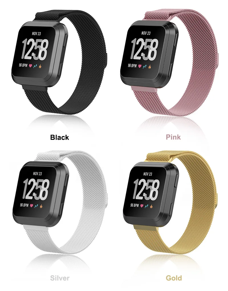 XShum металлический браслет из нержавеющей стали для Fitbit Versa ремешок на запястье Миланский Магнитный Браслет fit bit Lite Verse 2 Band аксессуары