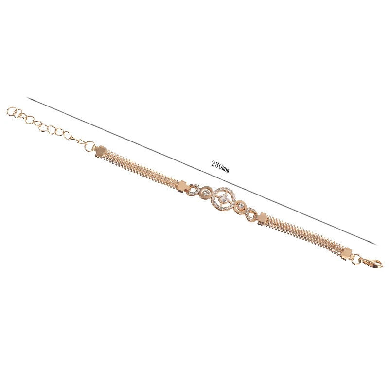 Женский браслет из цинкового сплава регулируемый золотого цвета с кристаллами |