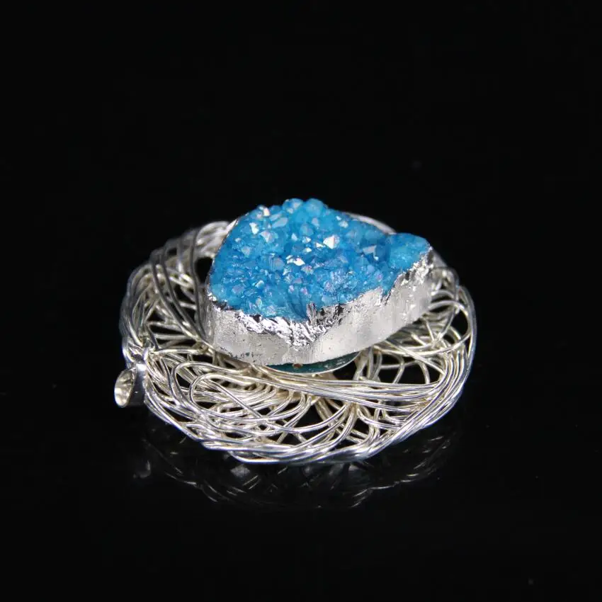 5 шт. серебряное гнездо покрытое проволокой натуральные Агаты фрагмент жеоды