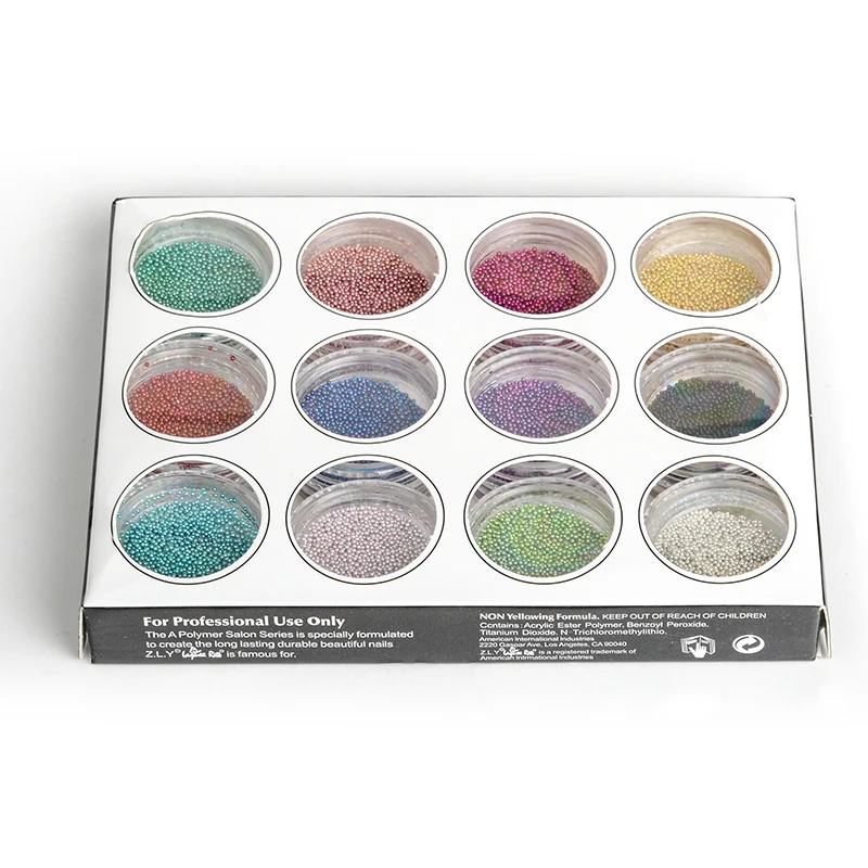 12 цветов 3D металлическая Икра для дизайна ногтей Французский акриловый