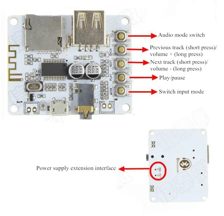 Модуль Bluetooth аудио приемника беспроводной неразрушающий модифицированный