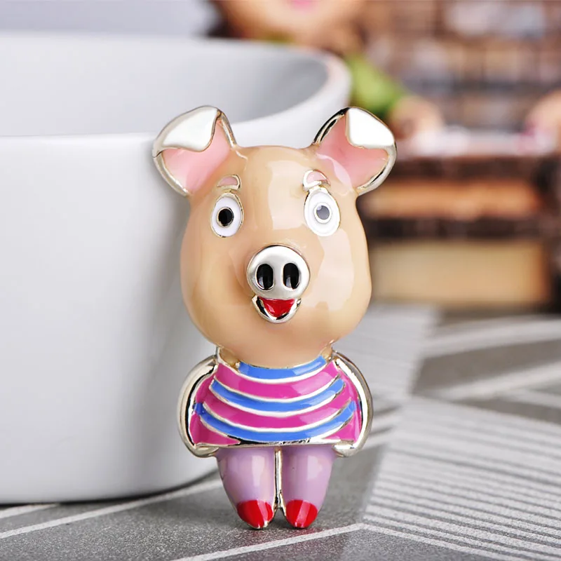 Funmor симпатичная брошь в виде поросенка эмалированные Заколки для женщин и детей