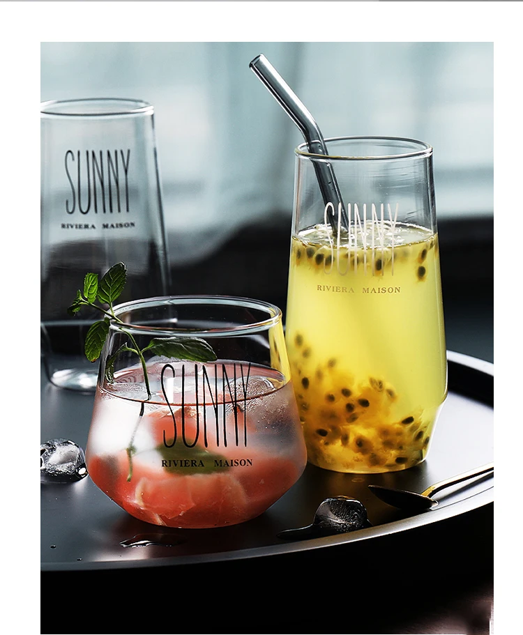 Nordic Water Glass Sunny Cup Milk Juice Beverage Glass Beer Wine Dessert Cup