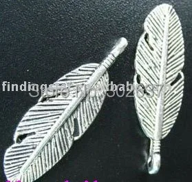 Бесплатная доставка 150 шт. подвески из тибетского серебра с индийскими перьями 30