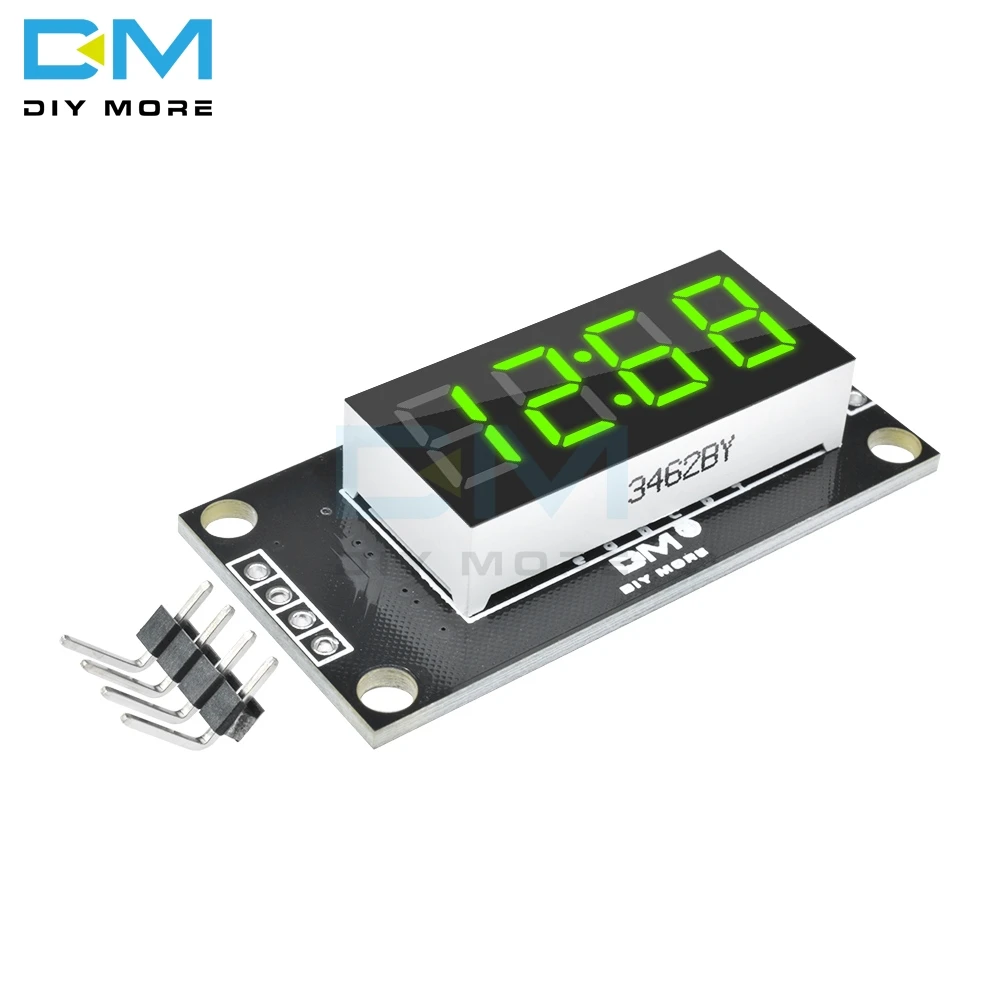 GREEN TM1637 4-разрядный цифровой светодиодный 0,3" 0,36 дюймов 7 сегментов Дисплей часы трубки модуль светодиодный доска для Arduino с булавками двойной в горошек - Цвет: GREEN