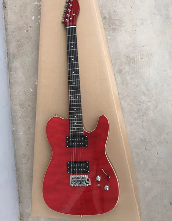 

Factory wholesale red body electric guitar and 2H pickup, maple neck, to provide customization.
