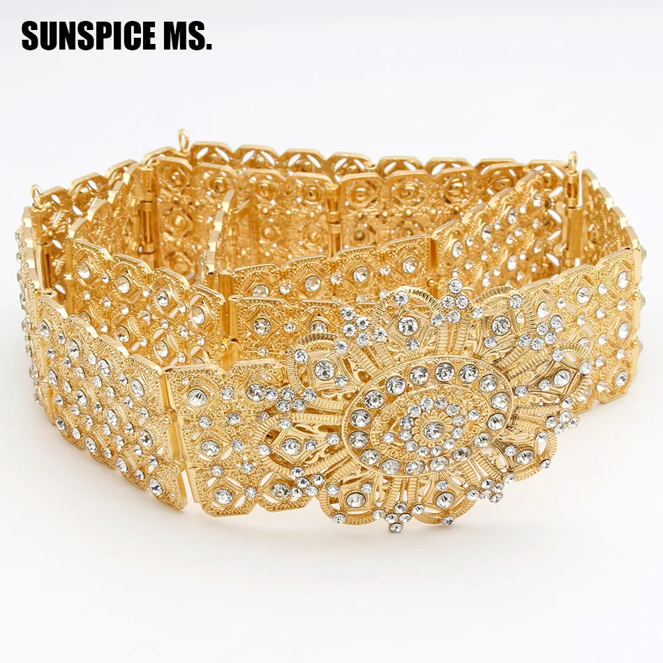 SUNSPICE, полностью Стразы, женский ремень, Традиционный европейский, Свадебный, ювелирное изделие для тела, металлическая цепочка на талию, золото, серебро, цвет, ювелирное изделие