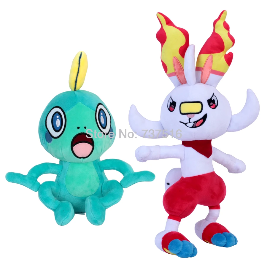 Новое поступление Аниме Супер Evolution Scorbunny Sobble Greninja Gekoga Grookey плюшевые куклы, чучела животных игрушки подарок 9-17 дюймов
