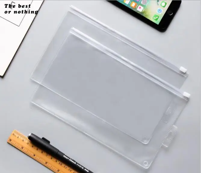 500 шт. толстый прозрачный чехол из пвх на молнии с отделением для ручек