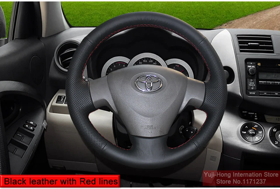 Yuji-Hong Чехлы рулевого колеса автомобиля чехол для Toyota Corolla 2006-2010 Corolla-EX 2009-2013 натуральный верхний слой из коровьей кожи