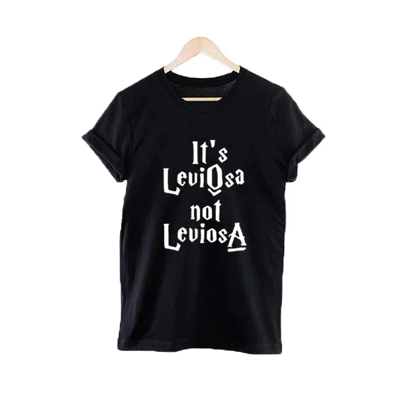 Милая забавная футболка Женские топы в стиле панк Футболка Femme It's Leviosa Not Magic Tumblr