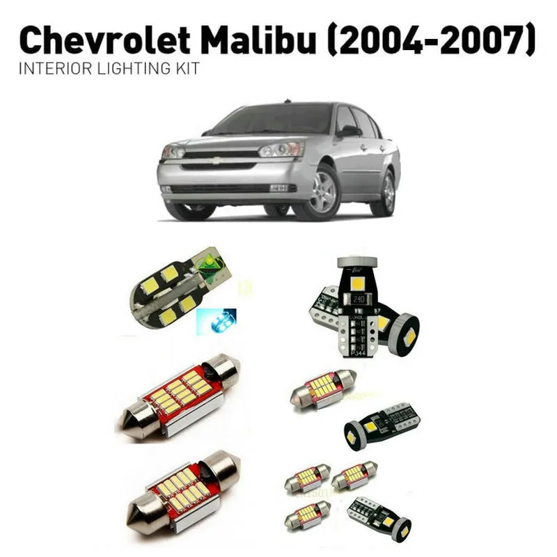 

Led interior lights For Chevrolet malibu 2004-2007 11pc Led Lights For Cars lighting kit automotive bulbs Canbus Error Free