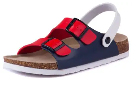 blue red FeiYiTu/Новые летние пляжные сандалии пробковые повседневные мужские сандалии с пряжками обувь на День святого Валентина Размеры 35-44, черные, белые, коричневые, бежевые - Цвет: blue red