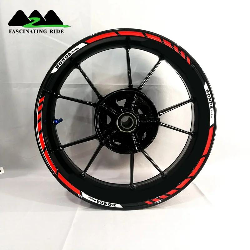 Для honda CBR1000RR 600R 300R CBR650F мотоциклы колеса наклейки водонепроницаемый Светоотражающие Обода наклейки передние и задние пользовательские внутренний обод