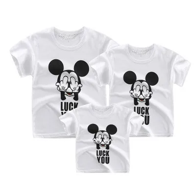 Mickey Одинаковые топы для всей семьи; футболки для папы, мамы и детей; Одинаковая одежда для мамы и дочки; летняя одежда для мальчиков; футболки с короткими рукавами для девочек - Цвет: Mickey