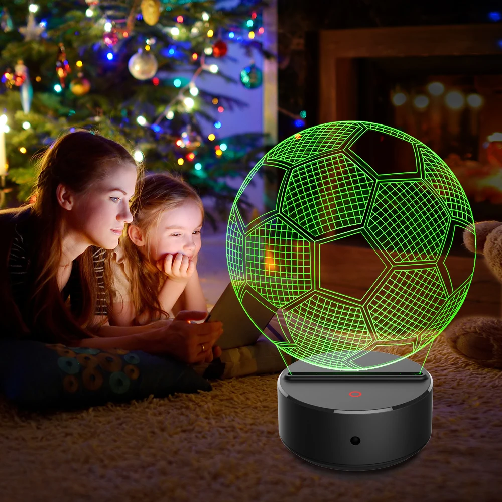 

7 Colors Change Football 3d Night Light Touch Remote Control Table Lamp for Bedroom Room Decor or Perfect Gift for Children Kids