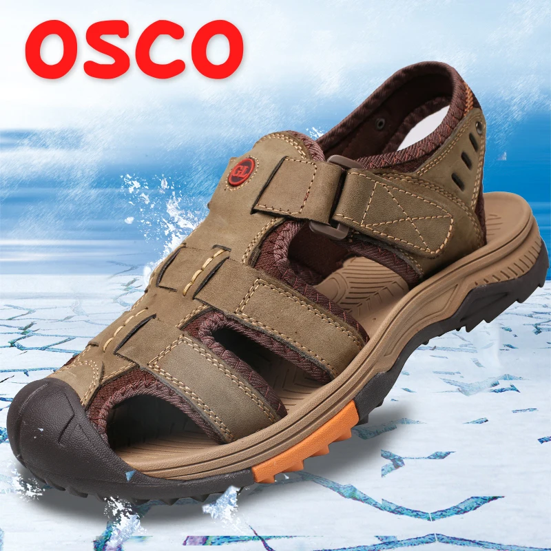 OSCO/мужские сандалии коллекция 2018 года сезон лето Новинка натуральная кожа