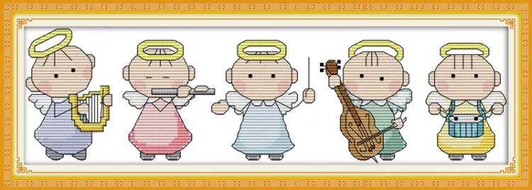 Ангельская Группа Детские картины для декора сделай сам счетный принт на холсте