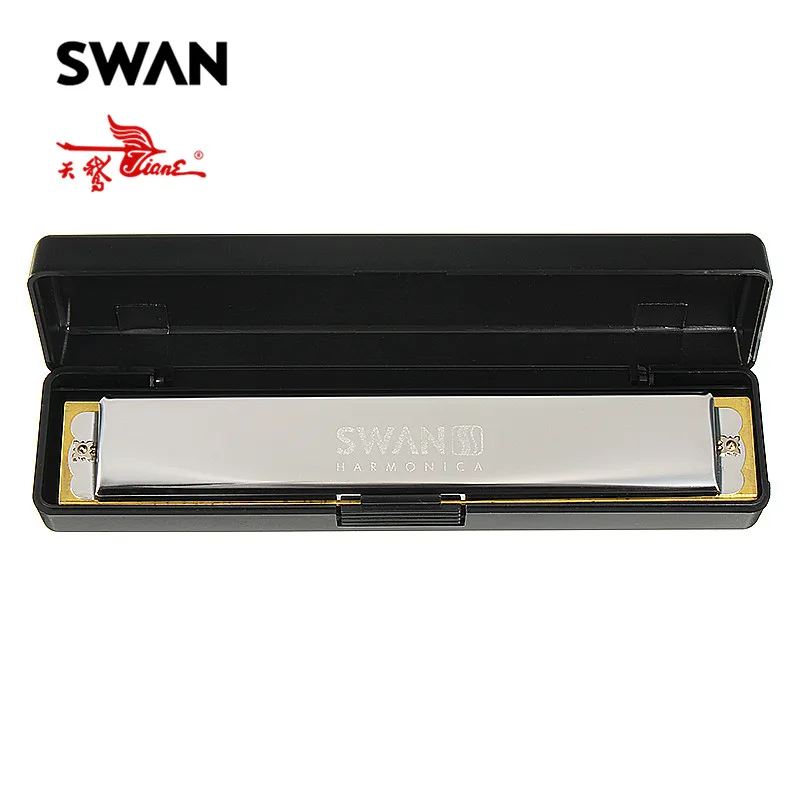 Губная гармошка Swan 24 Отверстия Медная доска октава губная музыкальные