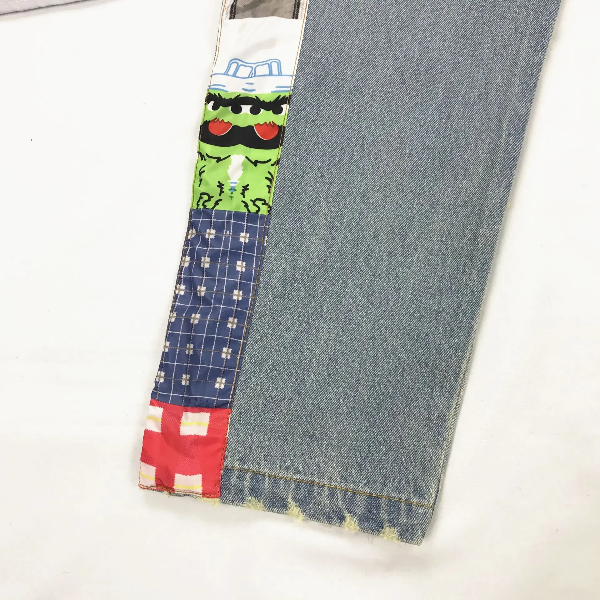 Джинсы в Корейском стиле Харадзюку потертые джинсы с принтом прямые для