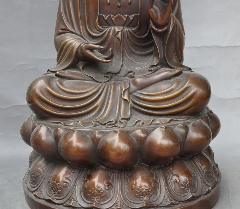 16 &quotкитайский буддизм бронзовый сиденья лотос богиня гуаньинь бодхисаттвы