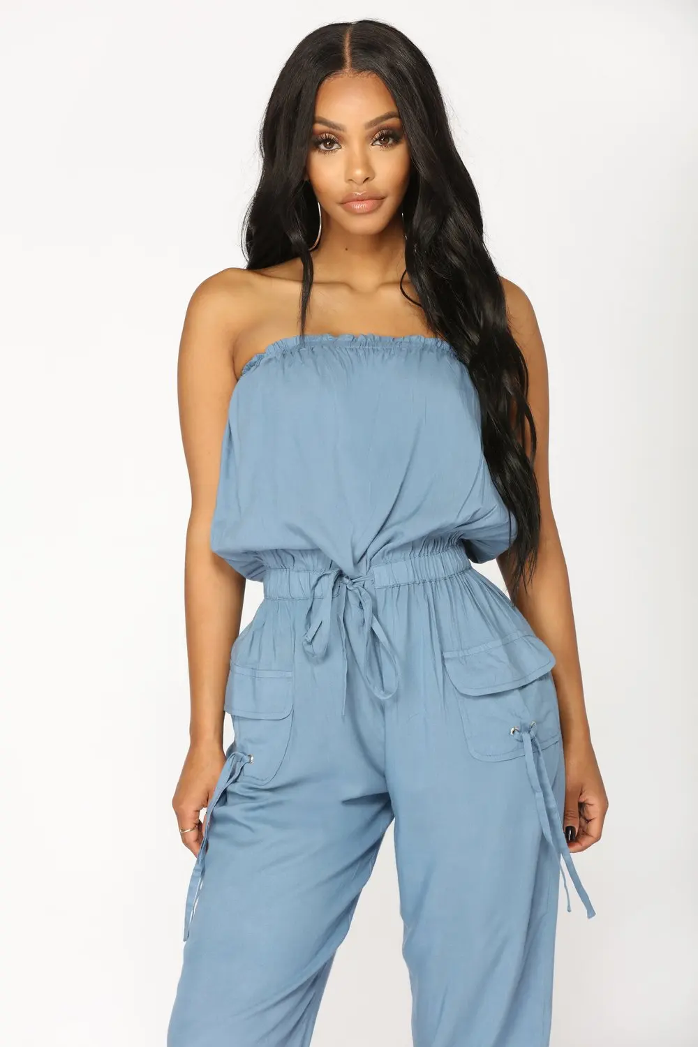 2018 г. модные элегантные джинсовый комбинезон Для женщин Slash шеи джинсы пикантные