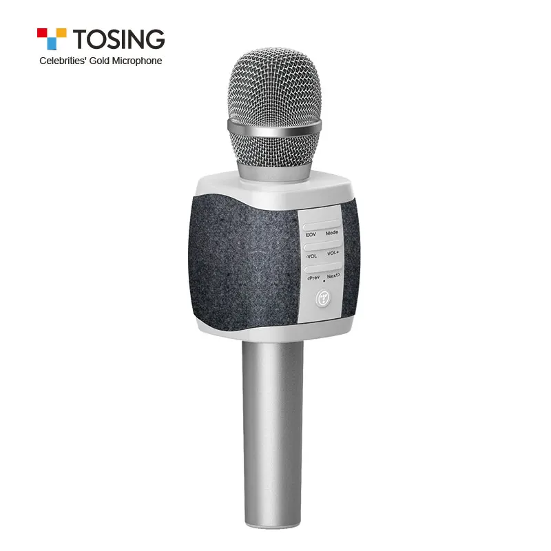 Dark gray TOSING XR хороший пение беспроводной микрофон караоке плетение вашего микрофона двойной динамик для сотового телефона/ТВ пение Поддержка TF карты - Цвет: Dark gray