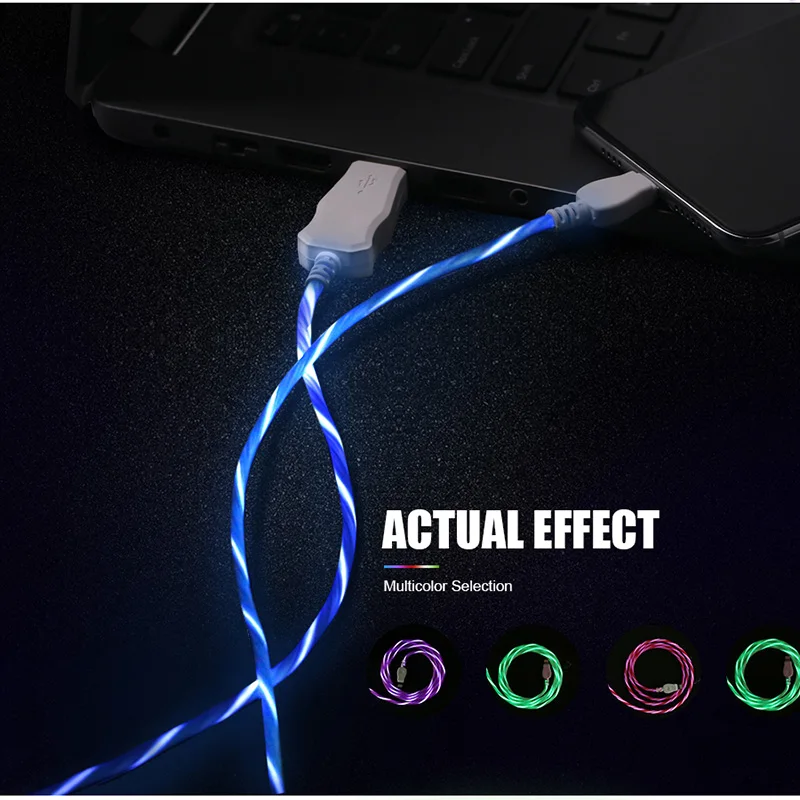 USB кабель для передачи данных и зарядки со светодиодной подсветкой провод iPhone 6 S 7