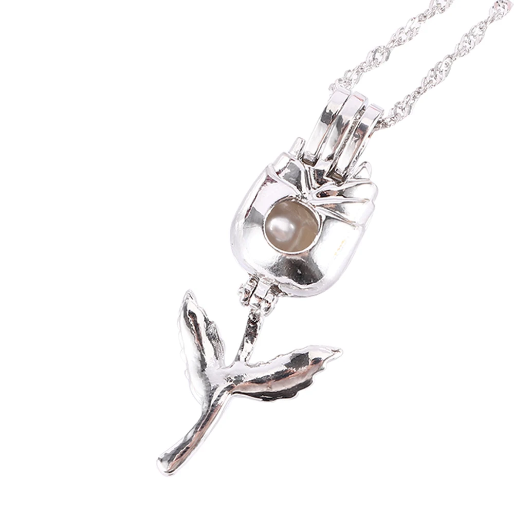 Rose Flower Hollow Necklace Mosaic Simulation Pearl Pendant Women Elegant Jewelry Gift collana | Украшения и аксессуары