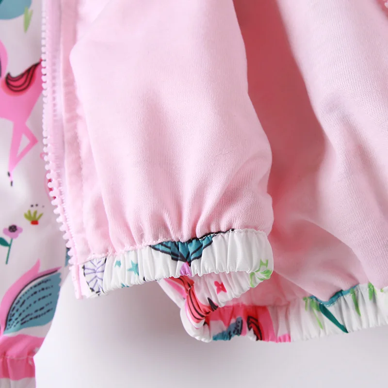 2021 Spring Autumn Children Outerwear Girls Fashion Horse Print Jackets For 2-8Y Animal Flower Style Hooded Clothes | Детская одежда и