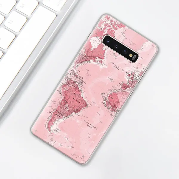 014 Карта мира чехол для телефона для samsung Galaxy S10e S10 плюс S7 S8 S9 Plus, Note 8, 9, 10, плюс S10 5G M20 M30 жесткий чехол Coque - Цвет: 014