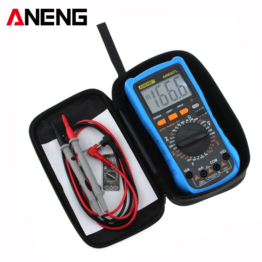 Aneng AN8207L Цифровой мультиметр 2000 отсчетов портативный ЖК дисплей Дисплей AC/DC Ток