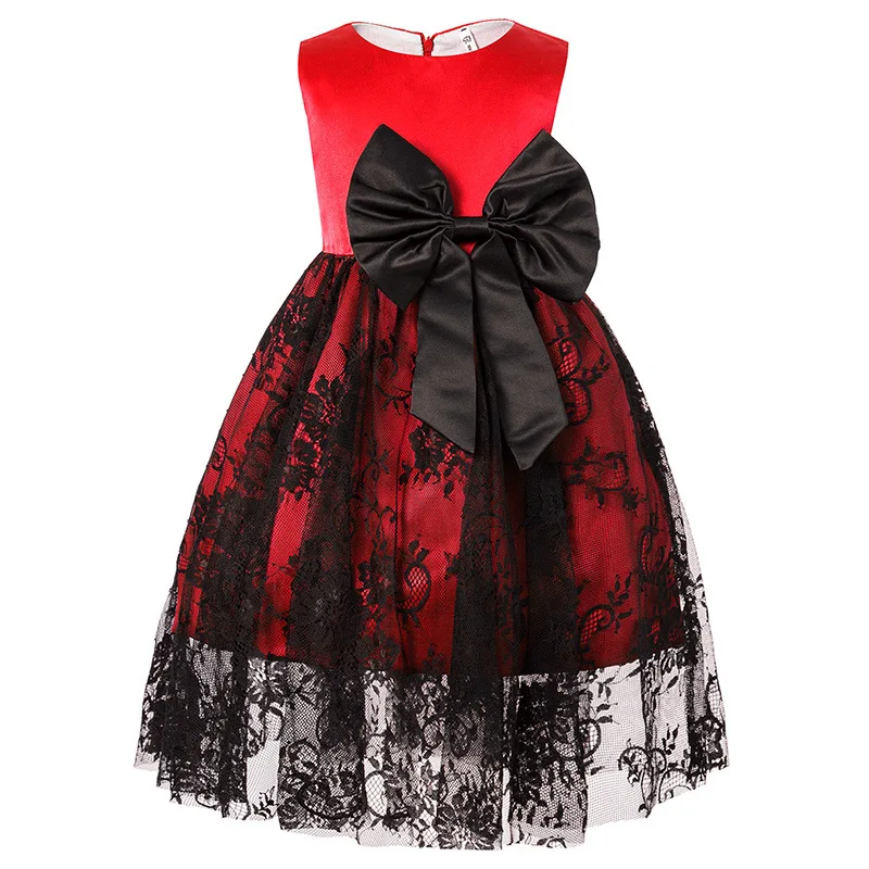 Children Evening Dresses Sleeveless Lace Princess Dress Bow Graduation Gowns Girls For Party And Wedding | Детская одежда и обувь