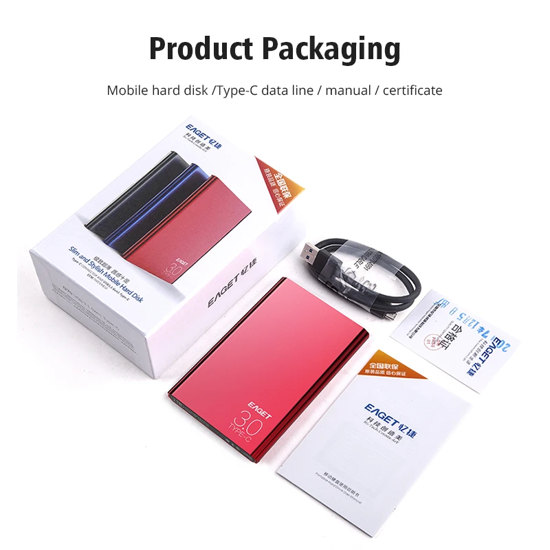 Eaget G70 2 5 &quotпортативный внешний жесткий диск 1 ТБ HDD Type C 3 0 Externo Disco Storage ультратонкий